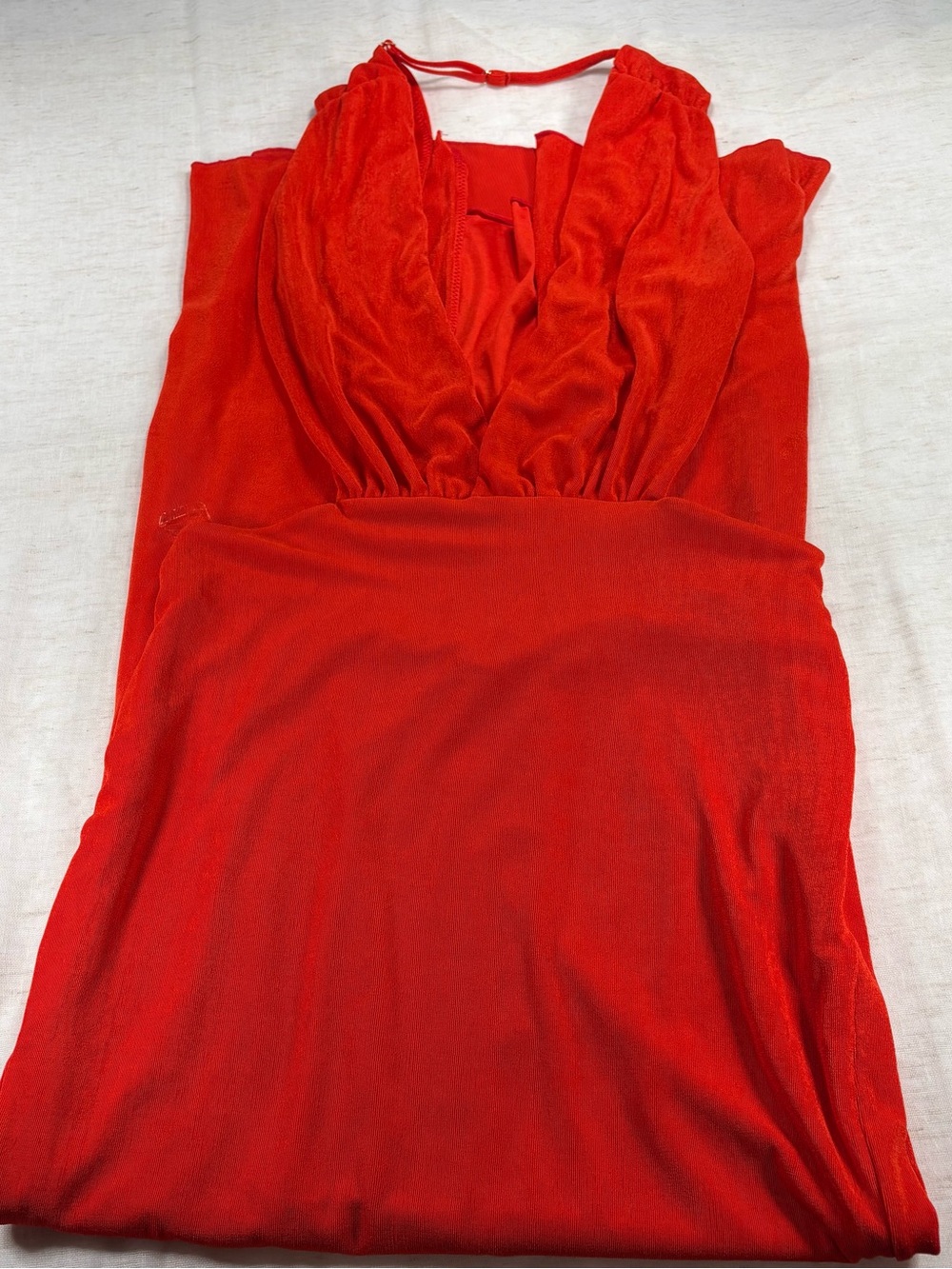 Oh polly Red V-Neck Maxi Dress